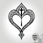 Tattoo sketch, abstract thin line heart with… – style Jagger Old – tattoo sketch (01.12.2025 03:56)