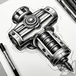 поршень, artistic tattoo sketch, bold outline… – style Jaeger Simple – tattoo sketch (01.12.2025 04:37)