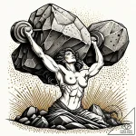 Tattoo sketch, luisa lifting massive boulders… – style Jaeger Simple – tattoo sketch (01.12.2025 05:57)