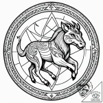 Tattoo sketch a zodiac animal trying to escap… – style Jagger Old – tattoo sketch (01.12.2025 06:36)