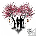 Tat tattoo sketch, romantic couple silhouette… – style Jaeger Mini – tattoo sketch (01.12.2025 07:36)