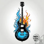Tat tattoo sketch, electric guitar with flame… – style Jagger Old – tattoo sketch (01.12.2025 07:56)
