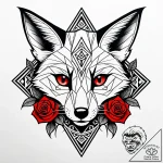 Tattoo sketch, tiny geometric fox face with s… – style Jaeger Simple – tattoo sketch (01.12.2025 08:37)