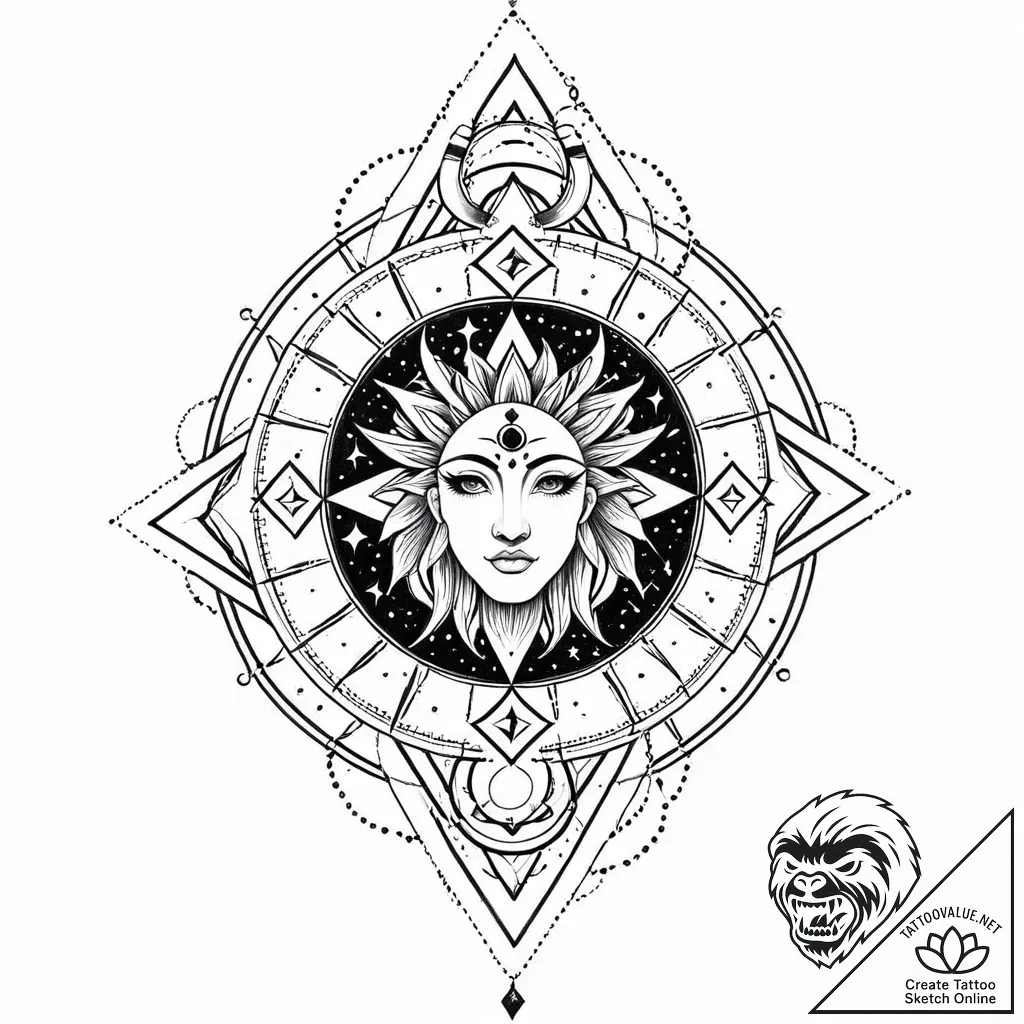 Tattoo sketch a single zodiac symbol outlined... - style Jaeger Mini - tattoo sketch (01.12.2025 10:16)