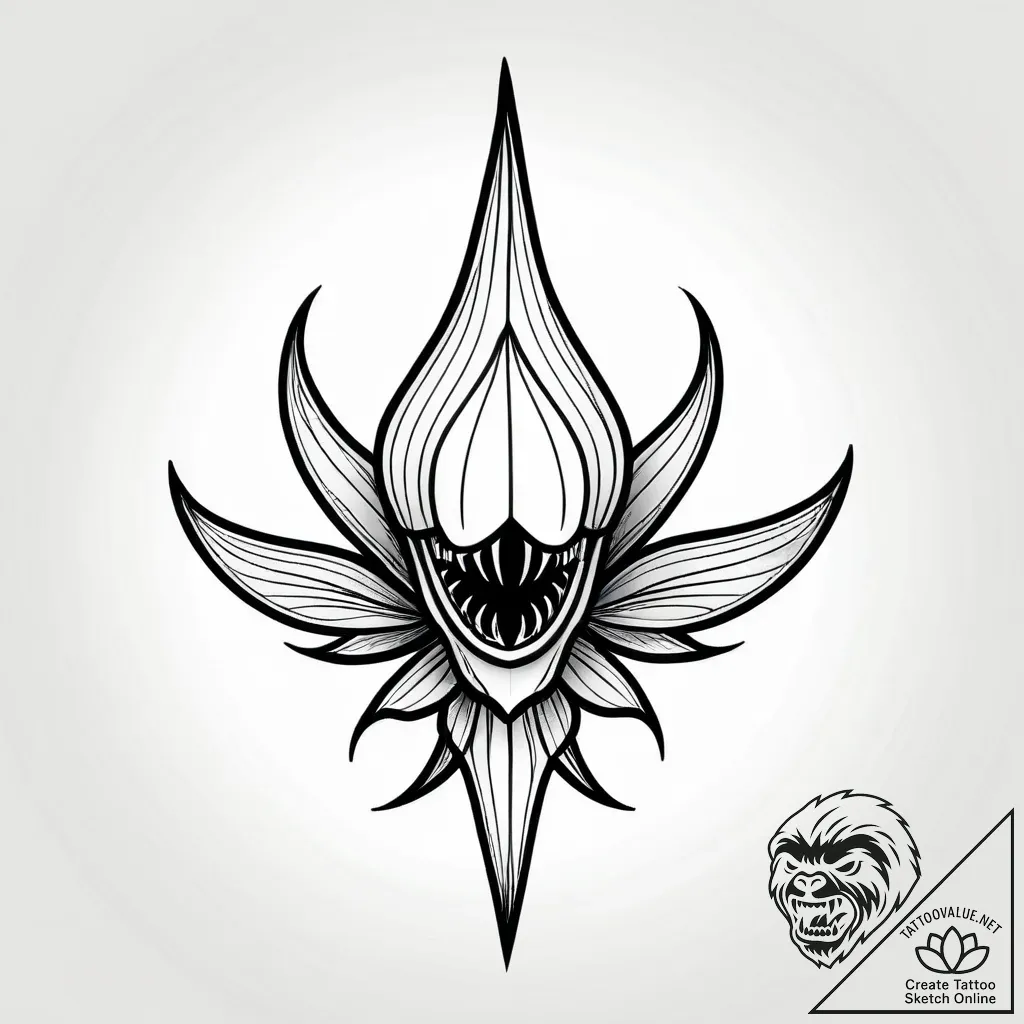 Venus flytrap with teeth of metal, snapping s... - style Jagger Old - tattoo sketch (01.12.2025 10:37)
