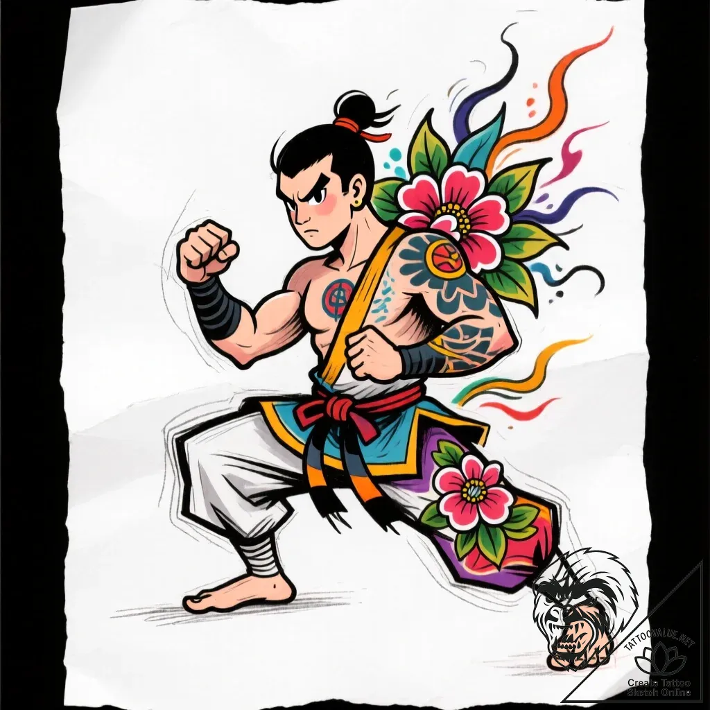 Tattoo sketch a combat sports symbol (e.g., m... - style Flux Inscriptions - tattoo sketch (01.12.2025 10:57)