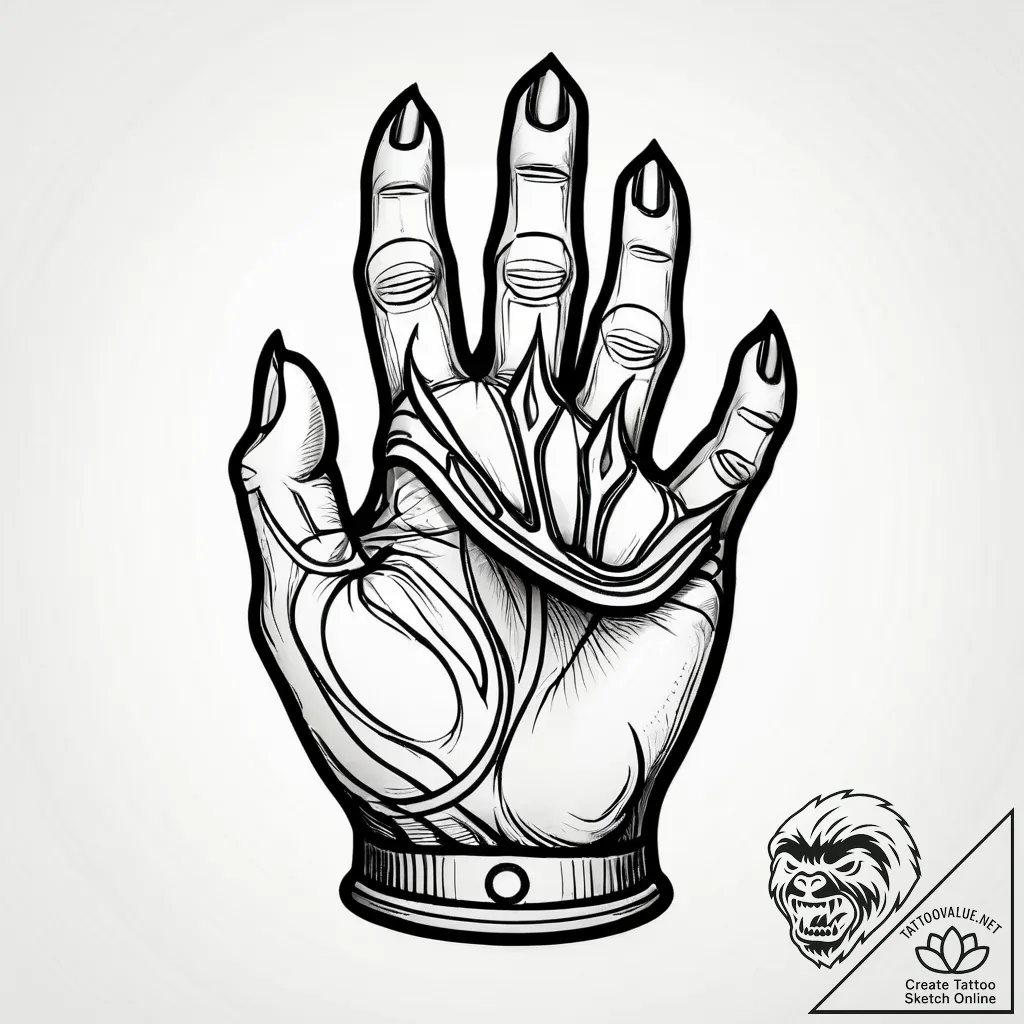 Tattoo sketch a close-up of a fist, showing e... - style Jagger Old - tattoo sketch (01.12.2025 11:57)