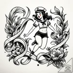 Tattoo sketch, paprika jumping with ribbons,… – style Jaeger Simple – tattoo sketch (01.12.2025 12:37)