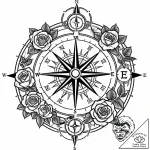 Tattoo design a compass pointing “home” with… – style Jaeger Mini – tattoo sketch (01.12.2025 12:57)