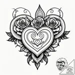 Tattoo sketch a heart shape created by the ne… – style Jagger Old – tattoo sketch (01.12.2025 15:57)