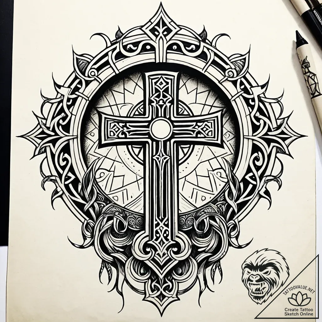 Lunar key unlocking bone gate, artistic tatto... - style Jaeger Simple - tattoo sketch (01.12.2025 18:57)