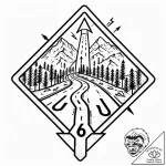 Tattoo design a road sign with a significant… – style Jaeger Mini – tattoo sketch (01.12.2025 20:37)