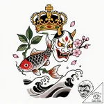 Eclipse vine growing through crown, ink illus… – style Flux Inscriptions – tattoo sketch (01.12.2025 21:17)