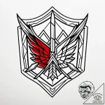The scout regiment logo from attack on titan,… – style Jaeger Simple – tattoo sketch (01.12.2025 22:57)