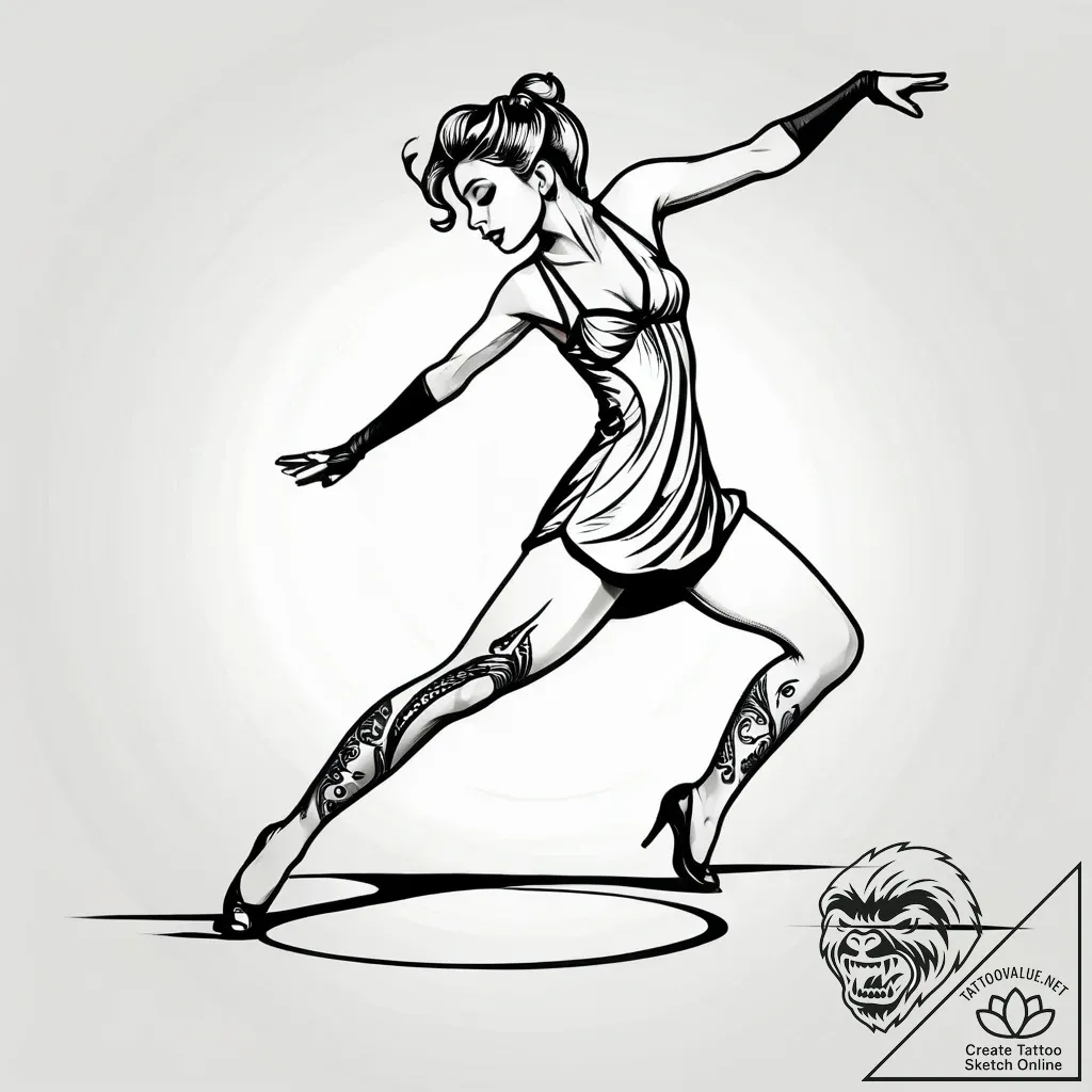 Tat tattoo sketch, dancer’s feet poised on st... - style Jagger Old - tattoo sketch (01.12.2025 23:36)