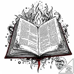 Tattoo design an open spellbook with glowing… – style Jaeger Mini – tattoo sketch (02.12.2025 00:36)