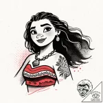 Moana 2 (заявлена на 2024), tattoo line art,… – style Flux Inscriptions – tattoo sketch (02.12.2025 01:17)