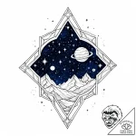 Tattoo design: a celestial landscape with sta… – style Jaeger Mini – tattoo sketch (02.12.2025 01:57)
