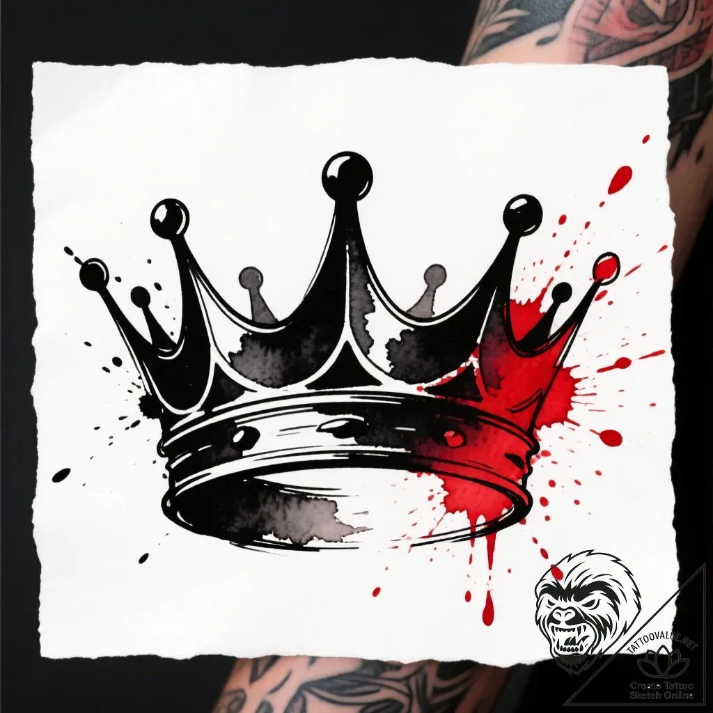 Tattoo sketch a minimalist crown, symbolizing... - style Flux Inscriptions - tattoo sketch (02.12.2025 07:57)