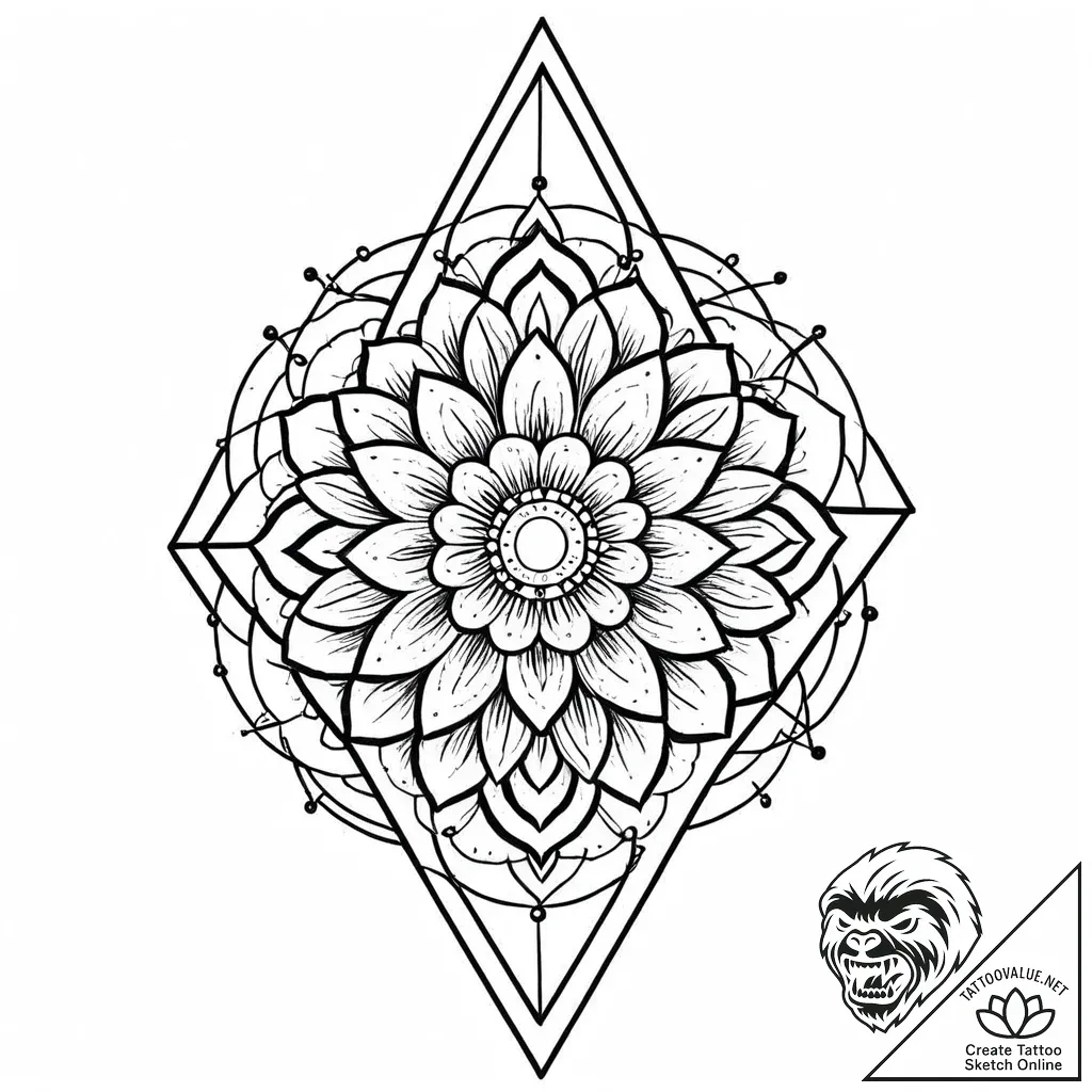 Tat tattoo sketch, geometric flower made from... - style Jaeger Mini - tattoo sketch (02.12.2025 08:36)