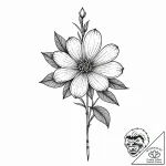 Tattoo sketch, simple small flower with thin… – style Jaeger Mini – tattoo sketch (02.12.2025 11:16)