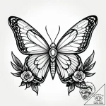 Tattoo sketch a delicate butterfly with a uni… – style Jagger Old – tattoo sketch (02.12.2025 11:36)