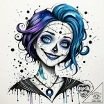 Tattoo sketch, other mother’s face with twist… – style Jaeger Simple – tattoo sketch (02.12.2025 13:37)