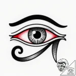 Eye of horus set within a mechanical iris, ta… – style Flux Inscriptions – tattoo sketch (02.12.2025 14:37)