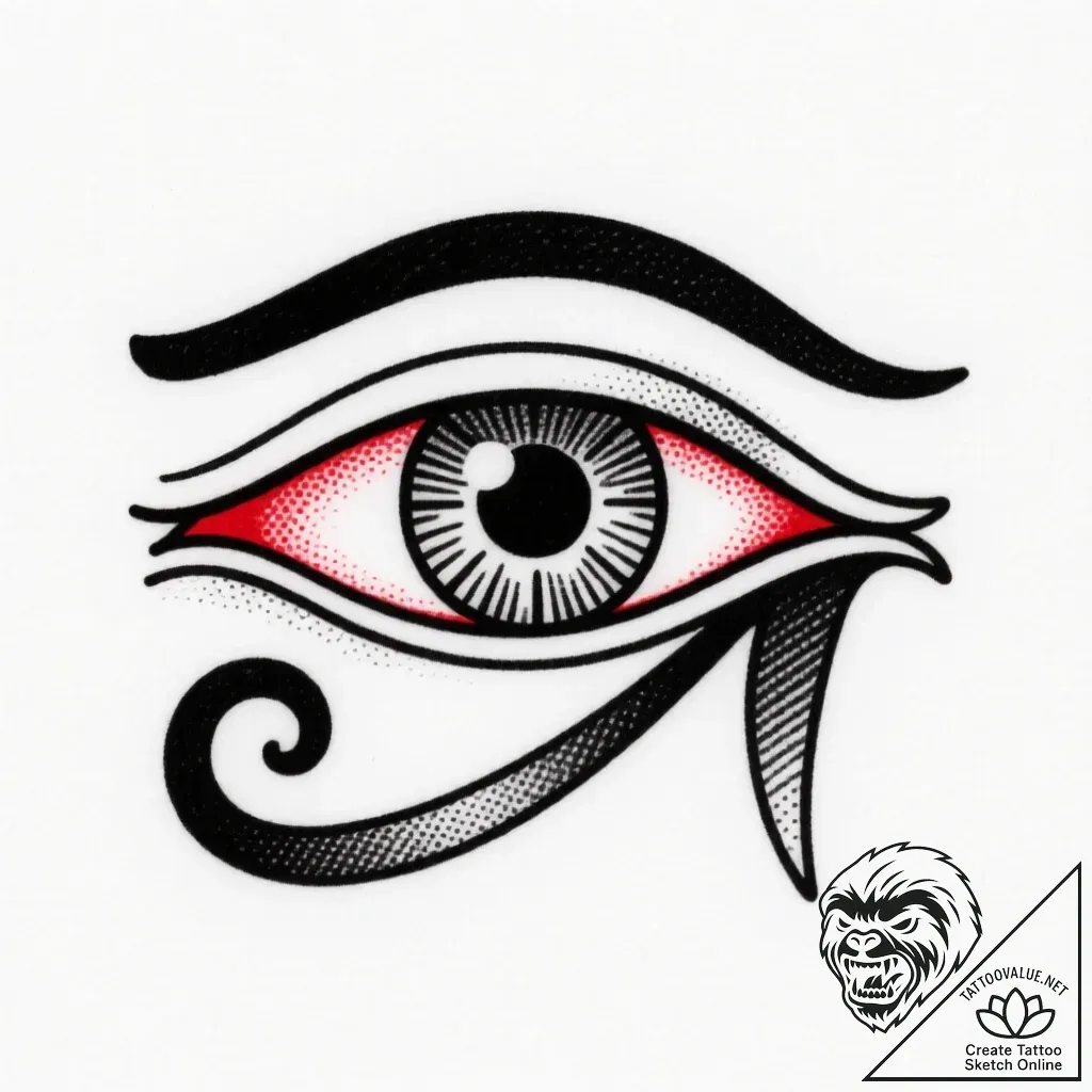 Eye of horus set within a mechanical iris, ta... - style Flux Inscriptions - tattoo sketch (02.12.2025 14:37)