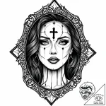 Tattoo design a broken mirror reflecting a co… – style Jaeger Mini – tattoo sketch (02.12.2025 15:17)