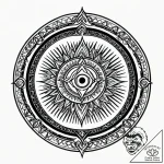 Tattoo sketch a glowing arcane circle with co… – style Jagger Old – tattoo sketch (02.12.2025 15:36)