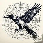 Atomic raven glitching through space, tattoo… – style Jaeger Simple – tattoo sketch (02.12.2025 16:17)