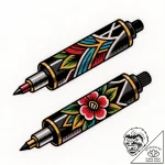 Tattoo design a stack of retro gaming cartrid… – style Flux Inscriptions – tattoo sketch (02.12.2025 17:17)