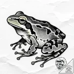 лягушка, tattoo drawing outline, black and gr… – style Flux Inscriptions – tattoo sketch (02.12.2025 18:17)