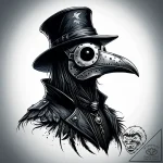 A plague doctor mask (is there, but can be a… – style Jaeger Simple – tattoo sketch (02.12.2025 18:37)
