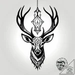 Chandelier made of antlers and dripping glowi… – style Jagger Old – tattoo sketch (02.12.2025 19:16)