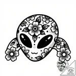 Tattoo sketch a retro space invader alien wit… – style Flux Inscriptions – tattoo sketch (02.12.2025 19:37)