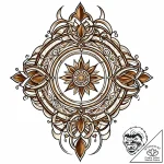 стихии (символы), tattoo drawing outline, sep… – style Jaeger Mini – tattoo sketch (02.12.2025 20:16)