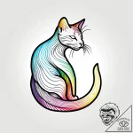 Tattoo sketch, slender cat silhouette curled… – style Jagger Old – tattoo sketch (02.12.2025 20:37)