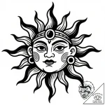 Tattoo sketch, el dorado sun god silhouette,… – style Flux Inscriptions – tattoo sketch (02.12.2025 20:57)
