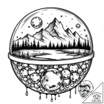 Tattoo design a crystal ball reflecting a mys… – style Jaeger Mini – tattoo sketch (03.12.2025 00:17)