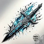 Obsidian blade forged in frost, tattoo sketch… – style Jaeger Simple – tattoo sketch (03.12.2025 01:17)