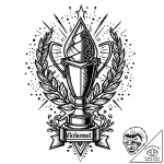 Tattoo sketch a glowing “achievement unlocked… – style Jaeger Mini – tattoo sketch (03.12.2025 02:57)