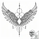 крылья, tattoo drawing outline, fine lines, d… – style Jaeger Mini – tattoo sketch (03.12.2025 04:17)