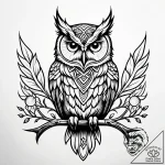 Arcane owl with rune eyes, ink illustration f… – style Jaeger Simple – tattoo sketch (03.12.2025 05:17)