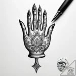 Close-up shot of a chef’s hands carefully gar… – style Jagger Old – tattoo sketch (03.12.2025 05:57)