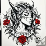 кентавр, ink illustration for tattoo, on a cl… – style Jaeger Simple – tattoo sketch (03.12.2025 07:57)