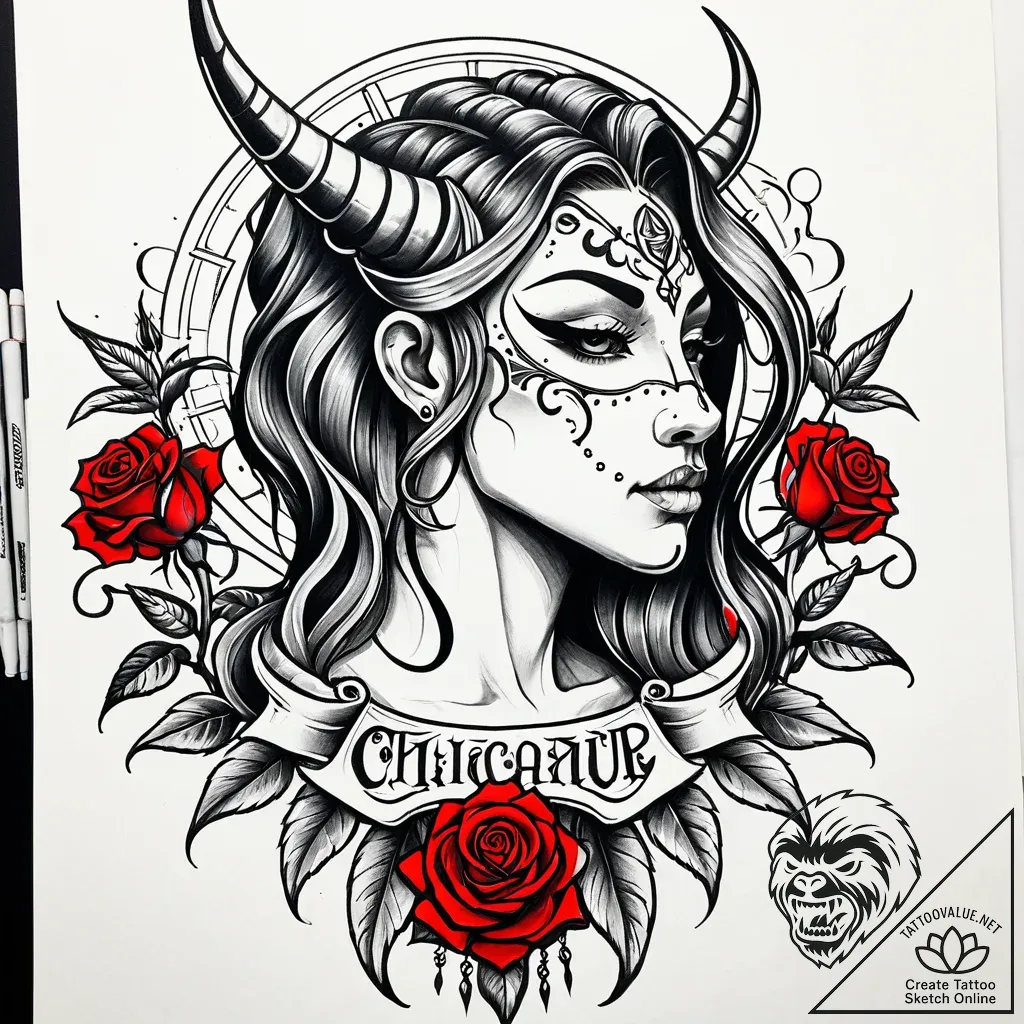 кентавр, ink illustration for tattoo, on a cl... - style Jaeger Simple - tattoo sketch (03.12.2025 07:57)