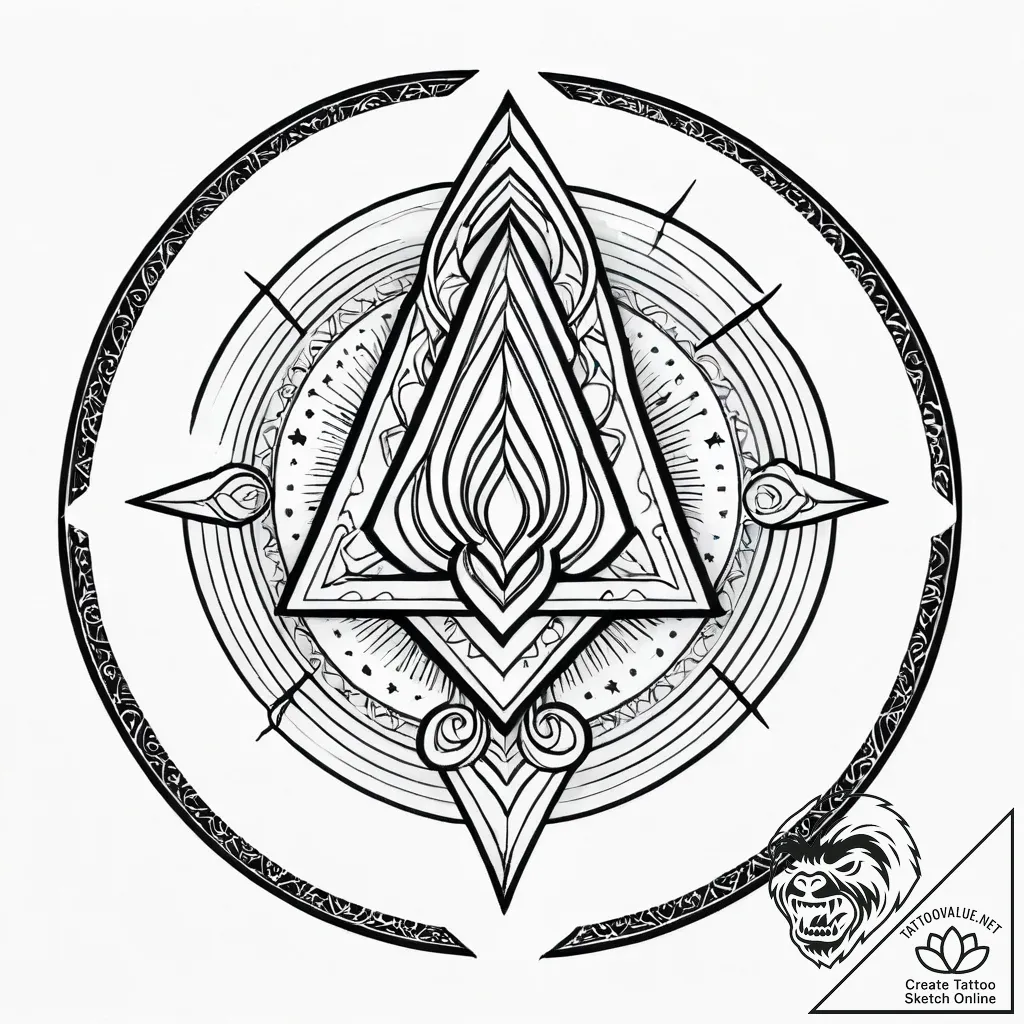 Tattoo sketch a zodiac glyph with a light, ai... - style Jagger Old - tattoo sketch (03.12.2025 08:37)