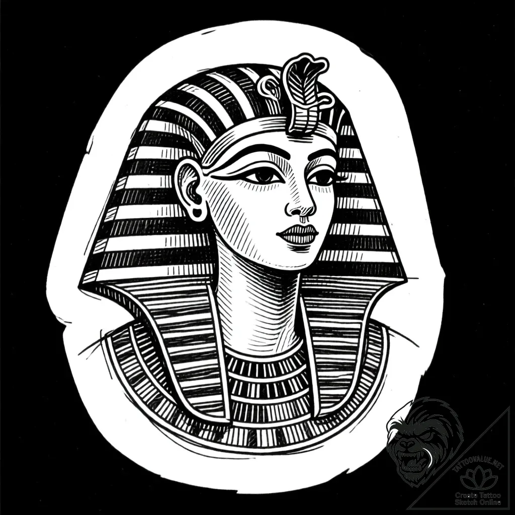 Nefertiti, tattoo flash sheet design, detaile... - style Flux Inscriptions - tattoo sketch (03.12.2025 13:37)